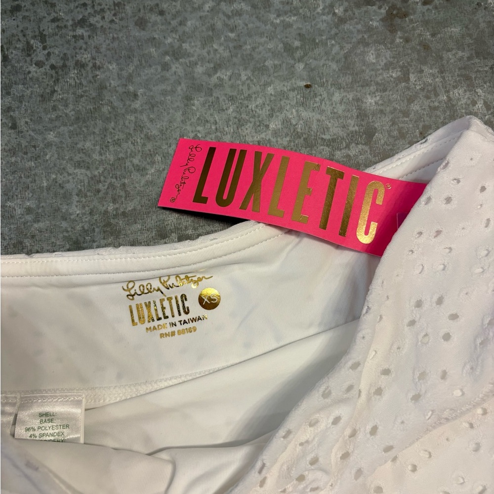Women's Lily Pulitzer Luxletic White Eyelet Skort Size XS - Picture 2 of 7